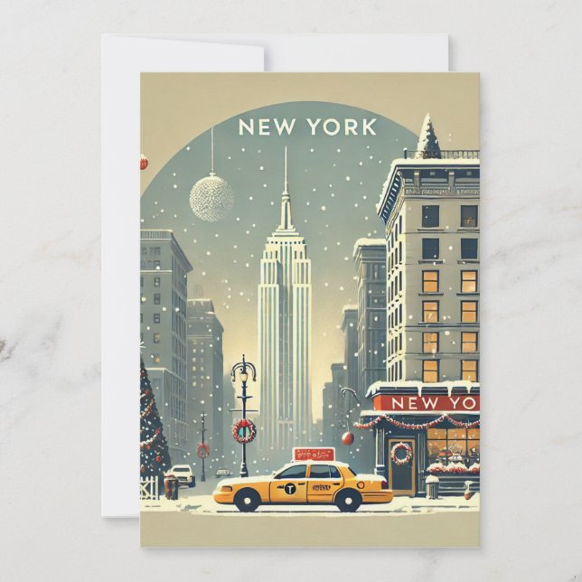 Convites Natal em Nova York | Estátua da Liberdade de Féria (Frente)