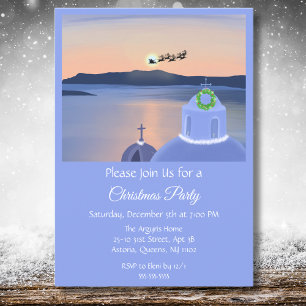 Convites Natal em Santorini, Grécia com Papai Noel