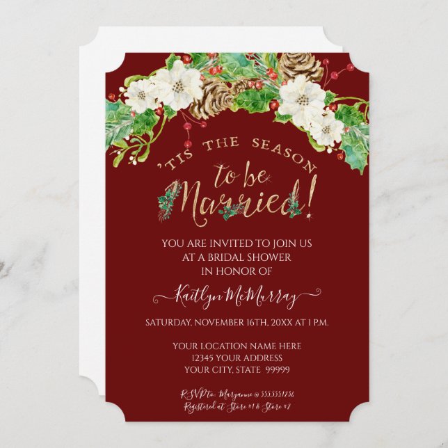 Convites Natal Este é o Chá de panela da temporada casada (Frente/Verso)