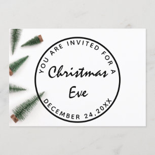 Convites Natal Eve Holiday Janta Verde Branco Simplesmente