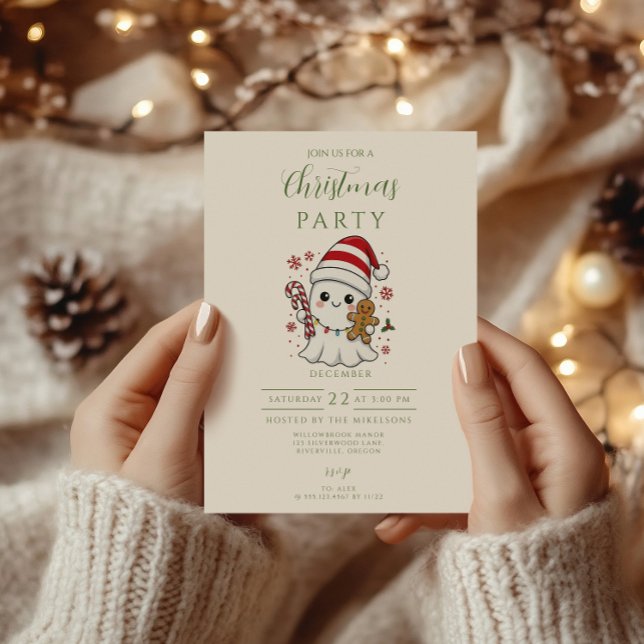 Convites Natal Fantasma Fofo (Criador carregado)