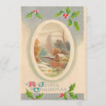 Convites Natal feliz<br><div class="desc">Vintage imagem de um cartão postal de Natal coberto de neve!</div>