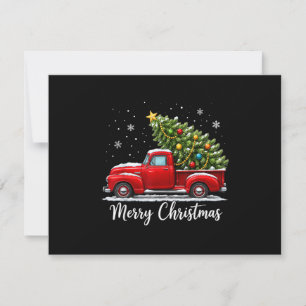 Convites Natal Feliz Natal Caminhão Vermelho Árvore Homens