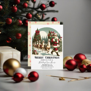 Convites Natal Festivo com Llamas