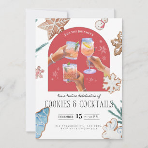 Convites Natal festivo "Cookies & Cocktails" Soiree