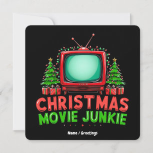 Convites Natal Filme Junkie Retro Holiday Funny Matchi