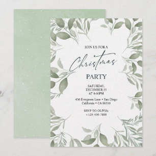Convites Natal Floral Clássico Elegante