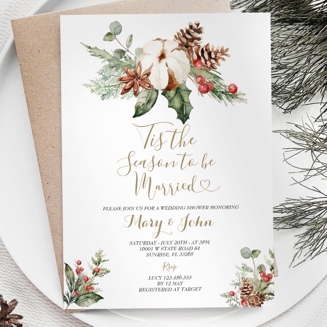 Convites Natal Floral Esta é a estação a ser casada (Criador carregado)