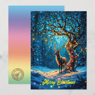 Convites Natal floresta festivo de inverno adorável veado