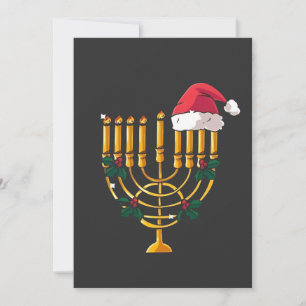Convites Natal Hanukkah Judaico Papai Noel Menorá