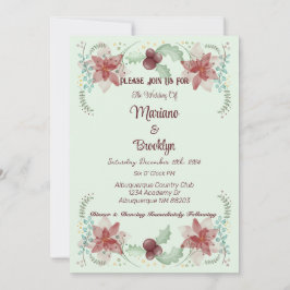 Convites Natal Holly Berry Botânica Greenery Evergreen