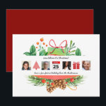 Convites Natal ICONS Foto Collage Modern Wreath<br><div class="desc">Adicione suas próprias fotos e texto a este cartão temático de ícones de Natal minimalistas ultra moderno. Ambas as partes podem acolher o texto como saudações,  conforme desejado.</div>