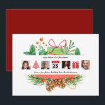 Convites Natal ICONS Foto Collage Modern Wreath<br><div class="desc">Adicione suas próprias fotos e texto a este cartão temático de ícones de Natal minimalistas ultra moderno. Ambas as partes podem acolher o texto como saudações,  conforme desejado.</div>