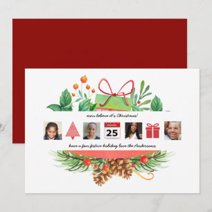 Convites Natal ICONS Foto Collage Modern Wreath