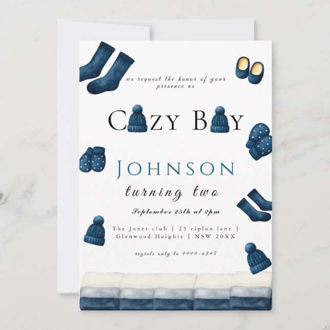 Convites natal, inverno aconchegante, fazendo dois (Frente)