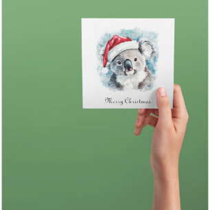 Convites Natal Koala, personalizável Sticker Quadrado