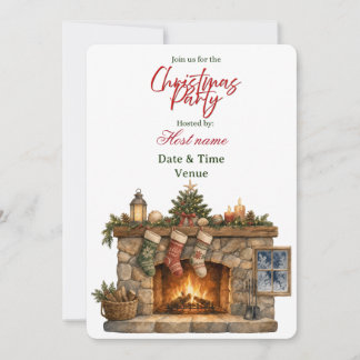Convites Natal lareira aconchegante