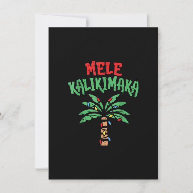 Convites Natal Mele Kalikimaka Palm Tree Hawaiai Light (Frente)