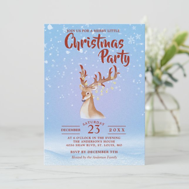 Convites Natal minimalista (Em pé/Frente)
