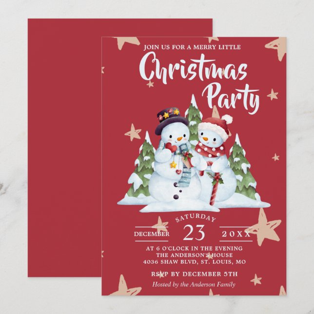 Convites Natal minimalista (Frente/Verso)