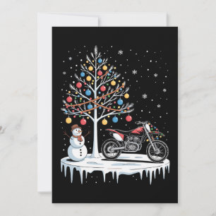 Convites Natal Moto de Trilha Motocicleta Boneco de Neve Ár