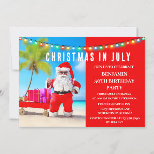 Convites Natal Na Festa de aniversário De Julho