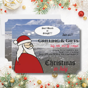 Convites Natal na festa de Papais noeis de julho