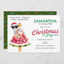 Convites Natal no aniversário de Julho de Naughn ou Nice To