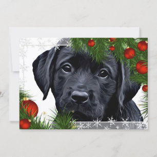 Convites Natal no Black Lab - Cachorro Cachorro Puppy Labra