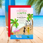 Convites Natal no Tropical Beach Party de julho<br><div class="desc">Celebre o Natal em julho em estilo tropical com esta cena de praia colorida "Bem-vindos" à sua design de festa. Esta multidão é um monte de animais! Design composto por Designs Holiday Hearts.</div>