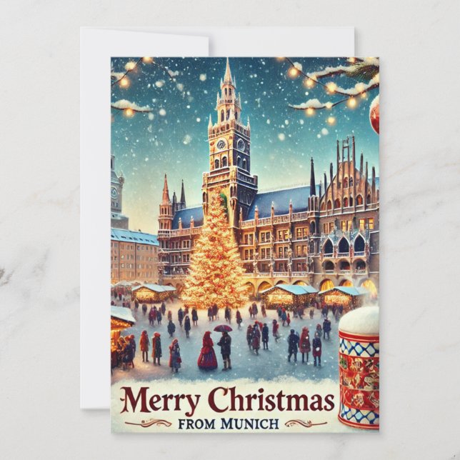 Convites Natal nostálgico em Munique - Charme de Férias (Frente)