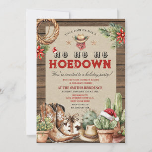 Convites Natal Ocidental do Holiday Hoedown Cowboy Ocidenta