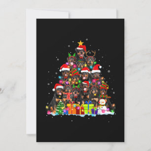 Convites Natal Pajama Rottweiler Tree Xmas Pai de Cachorro