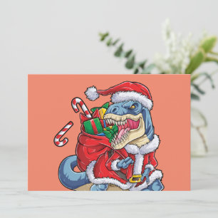Convites Natal Papai Noel Dinossauro T rex Meninos Homens