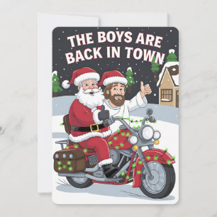 Convites Natal Papai Noel Jesus Em Uma Moto Natal Divertido
