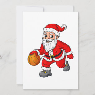 Convites Natal Papai Noel Jogando Um Basquete Engraçado
