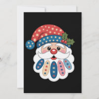 Natal Papai Noel Patchwork Floco de Neve Azevinho
