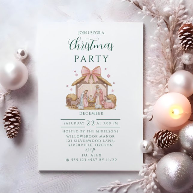 Convites Natal Pastel da Natividade (Criador carregado)