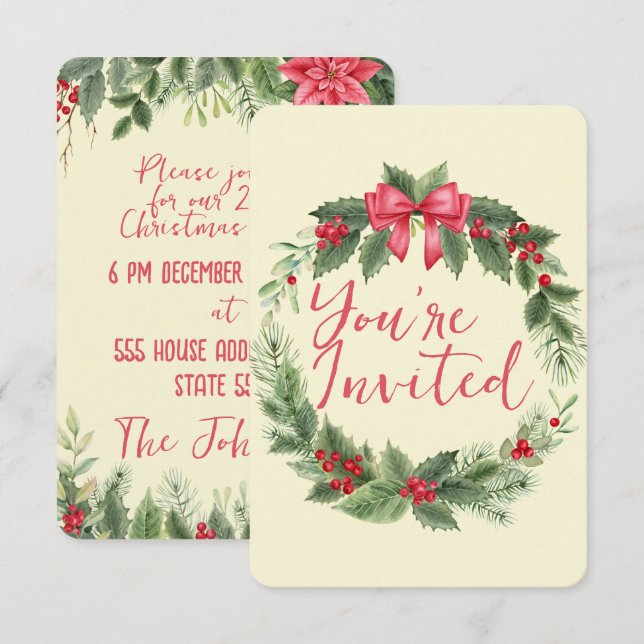 Convites Natal personalizado (Frente/Verso)