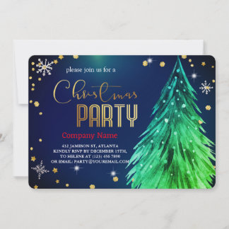 Convites Natal Pinheiros Mágico Elegante Festivo