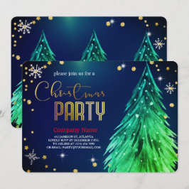 Convites Natal Pinheiros Mágico Elegante Festivo