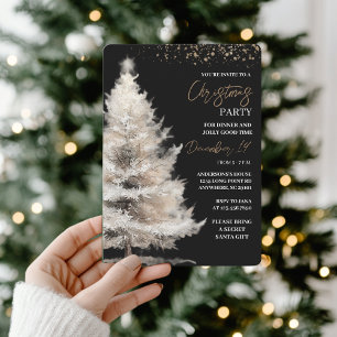 Convites Natal Preto e Dourado Elegante