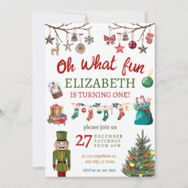 Convites Natal Que Divertido Primeiro Aniversário