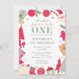 Convites Natal Que Divertido Primeiro Aniversário