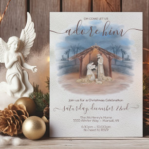 Convites Natal Religioso Jesus, Maria e José