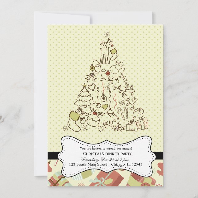 Convites Natal Retro (Frente)