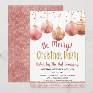 Convites Natal rosa Gold Férias de inverno