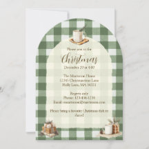 Natal Russo Oferece Arco Verde de Gingham de Mugs