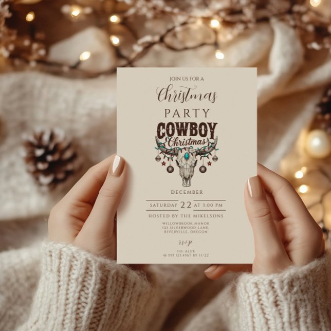 Convites Natal Rústico de Cowboy (Criador carregado)