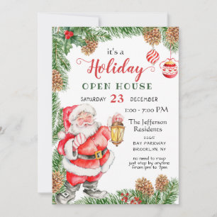 Convites Natal Santa Claus Abrir Casa No Natal
